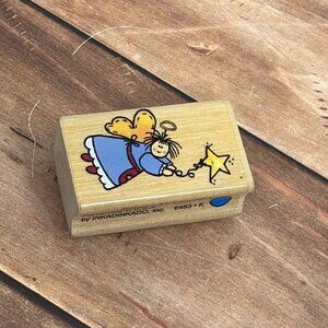 INKADINKADO 6483K TOY ANGEL WOOD MOUNTED RUBBER STAMP BY DAWN MCLAUGHLIN